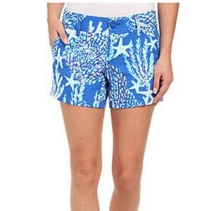Lilly Pulitzer Callahan Shorts Sz 2 Brewster Blue Good Reef Starfish Sz 2